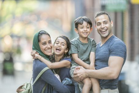 happy immigrant family