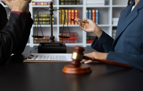 client consulting a lawyer