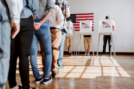 People in line to vote